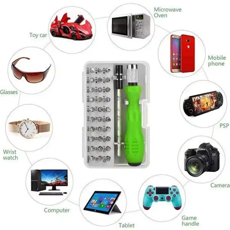 Combinación de destornillador multifuncional 32 en 1.