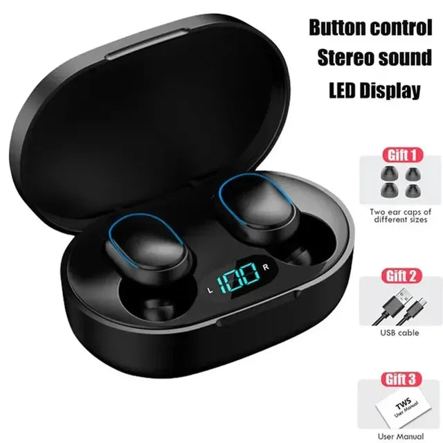 Wireless bluetooth earphones sports earbuds control waterproof microphone music headphones works on all smartphones.