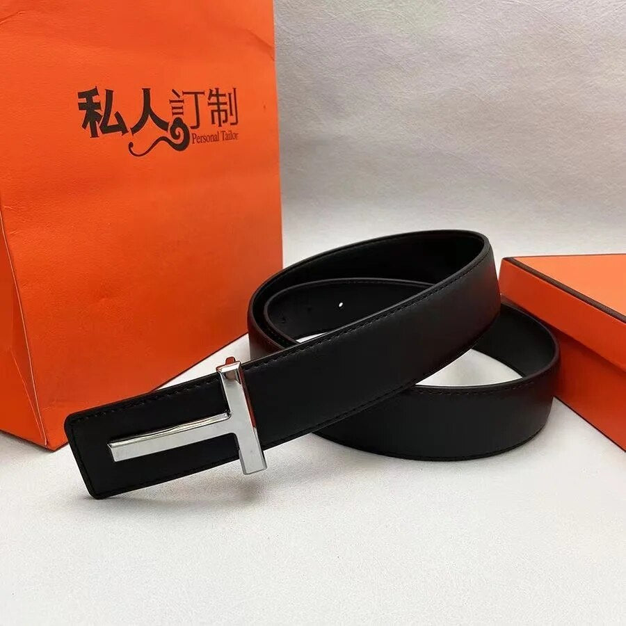 Men's Genuine Leather Luxury Belt Soft Sport Accessory 1.5" Wide Black