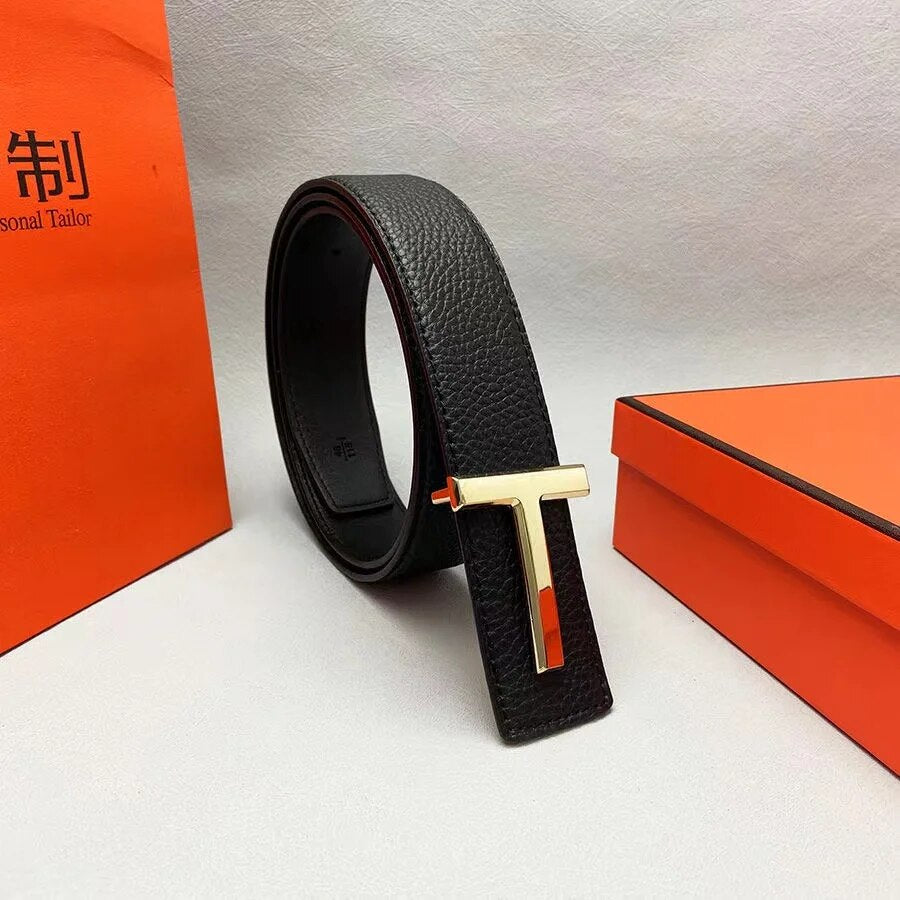 Men's Genuine Leather Luxury Belt Soft Sport Accessory 1.5" Wide Black