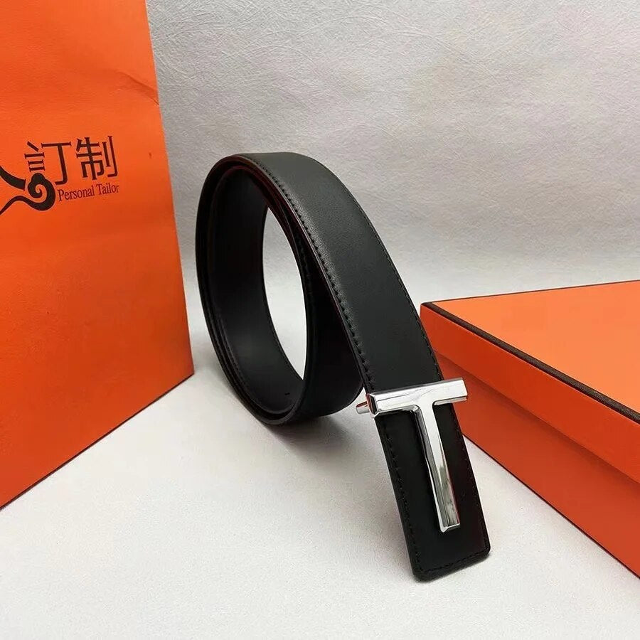 Men's Genuine Leather Luxury Belt Soft Sport Accessory 1.5" Wide Black