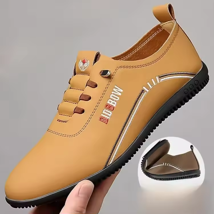 Zapatos de cuero Retro para hombre, mocasines ligeros para exteriores.