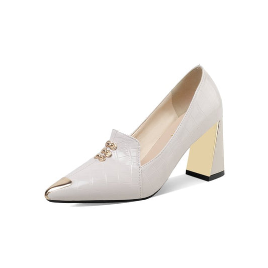 Pointed toe shoes for women, small leather.
