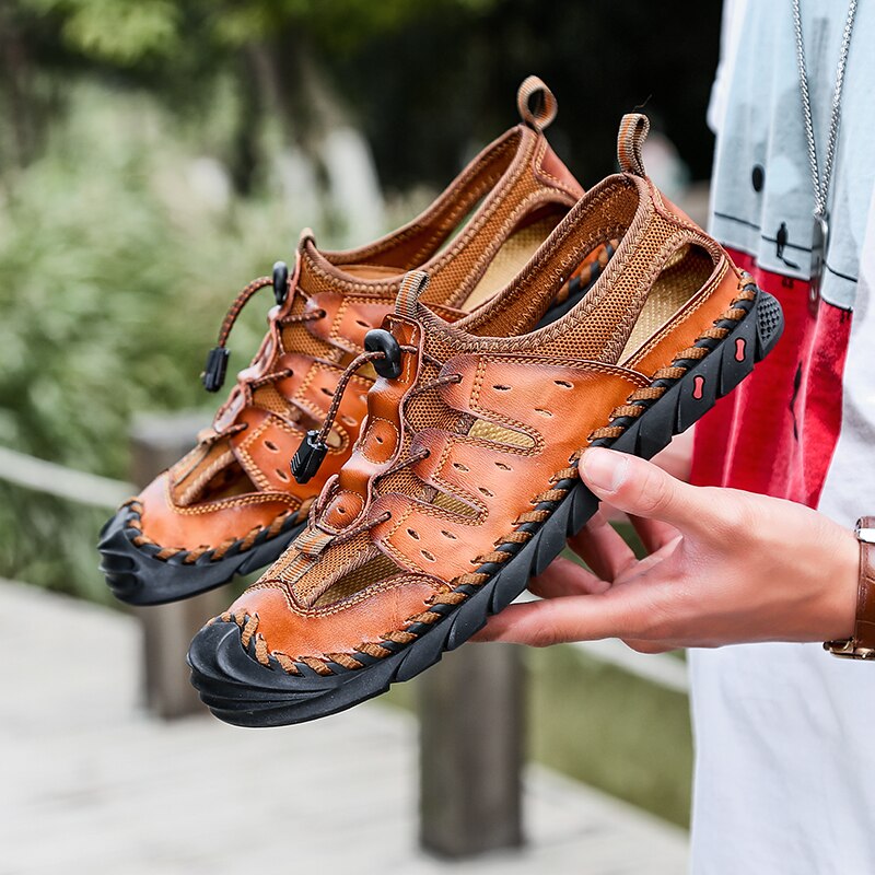 Men's Summer Sandals, Breathable Leather Men's Sandals, Classic Formal.