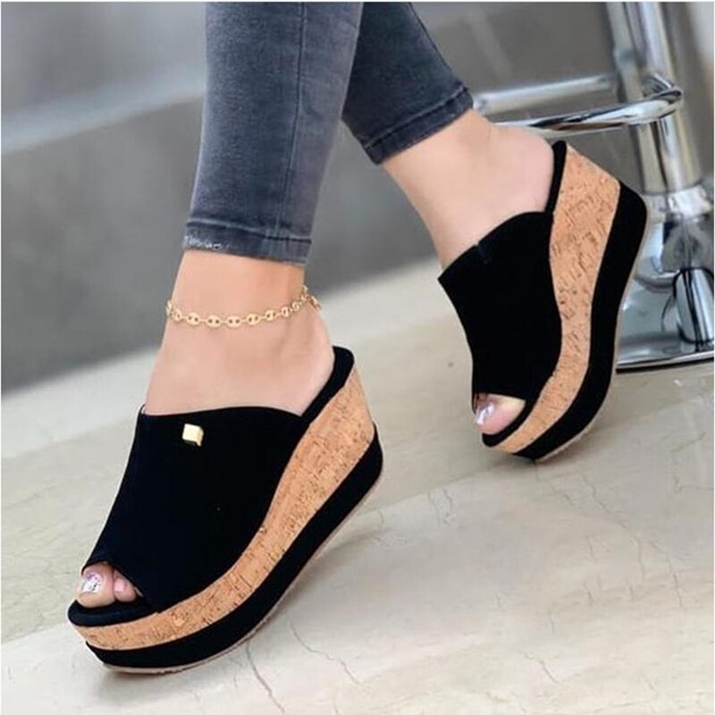 Women's Wedge Toe Sandals Platform Shoes Outdoor Leisure Sneakers.