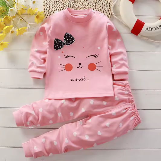 Ropa de dormir de otoño Pijama para niñas de manga larga