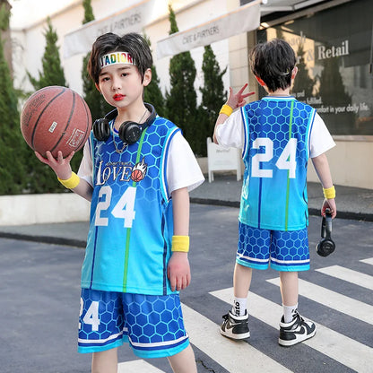 Camiseta de baloncesto para niños y niñas, ropa deportiva, Jersey de secado rápido, cómodo, a la moda, uniformes de entrenamiento de equipo