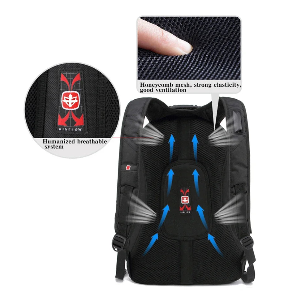 Mochila Suiza impermeable para hombre, bolsa para ordenador portátil de 15,6/17 pulgadas, bolsas de viaje escolares de gran capacidad para negocios