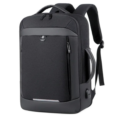 Mochila para ordenador portátil expandible para hombre, bolsa impermeable negra para Notebook, 16 pulgadas, 17 pulgadas, mochila de trabajo multifunción para negocios