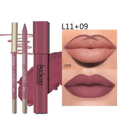 Delineador de labios mate y conjunto de lápiz labial