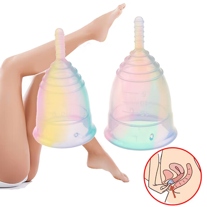 Copa menstrual portátil de silicona médica, a prueba de fugas, para mujeres, incluye estuche de almacenamiento. Producto de higiene femenina.