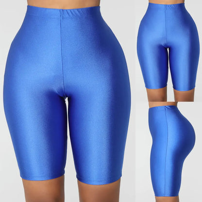 Pantalones cortos elásticos para mujer, mallas de licra para entrenamiento, longitud hasta la rodilla, para Yoga, S, M, L, XL