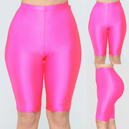 Pantalones cortos elásticos para mujer, mallas de licra para entrenamiento, longitud hasta la rodilla, para Yoga, S, M, L, XL