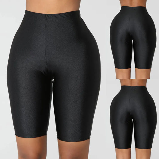 Pantalones cortos elásticos para mujer, mallas de licra para entrenamiento, longitud hasta la rodilla, para Yoga, S, M, L, XL