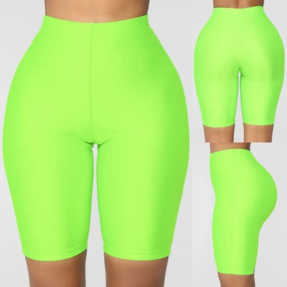 Pantalones cortos elásticos para mujer, mallas de licra para entrenamiento, longitud hasta la rodilla, para Yoga, S, M, L, XL