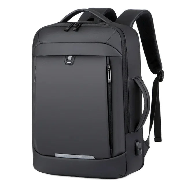 Mochila para ordenador portátil expandible para hombre, bolsa impermeable negra para Notebook, 16 pulgadas, 17 pulgadas, mochila de trabajo multifunción para negocios