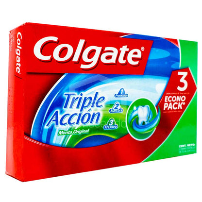 Pasta dental Colgate triple acción de tres unidades