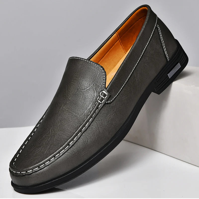 Mocasines de cuero genuino para hombre zapatos cómodos para conducir, para fiesta y oficina.