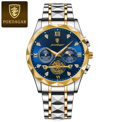 Reloj de pulsera de lujo para hombre Reloj cronógrafo luminoso impermeable para hombres.