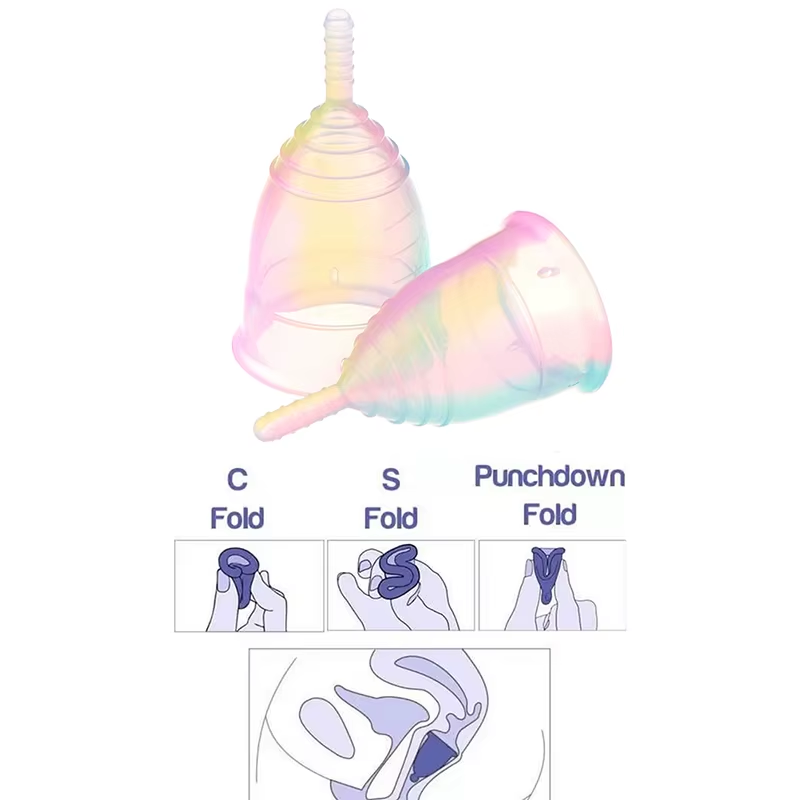 Copa menstrual portátil de silicona médica, a prueba de fugas, para mujeres, incluye estuche de almacenamiento. Producto de higiene femenina.