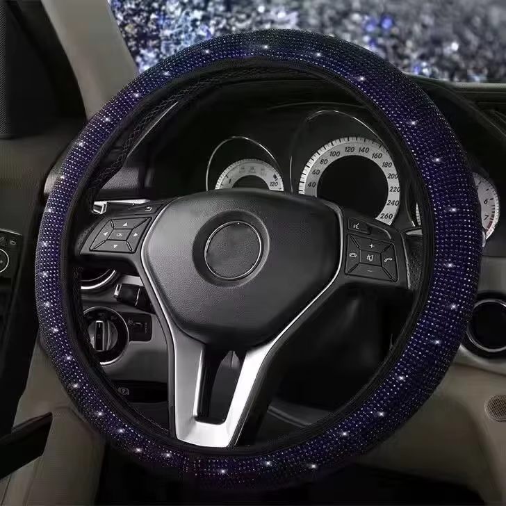 Funda para volante de coche adornada con diamantes de imitación