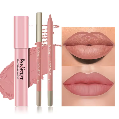 Delineador de labios mate y conjunto de lápiz labial