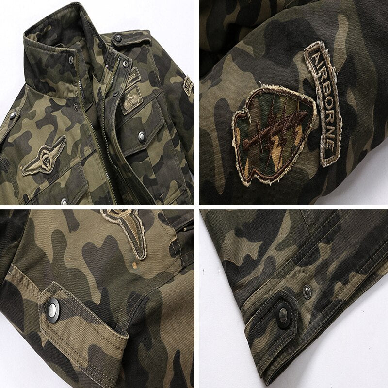 Chaquetas  informales para hombre, abrigos militares del ejército de camuflaje.