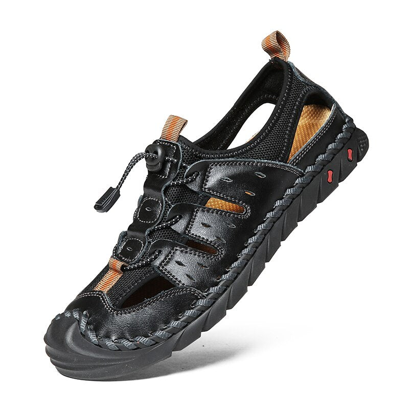 Sandalias de verano para hombre, transpirables de cuero para hombre,  formales clásicas.